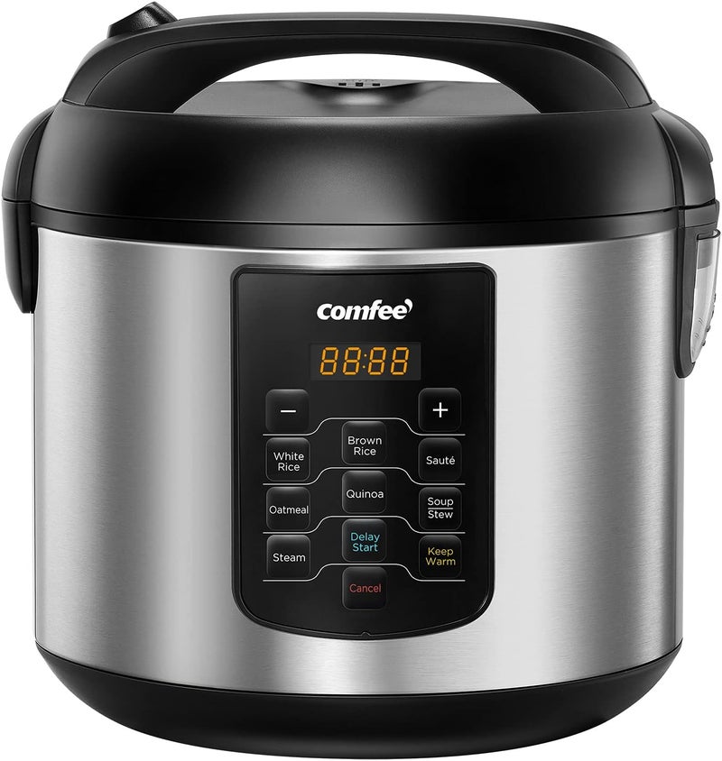 Comfee' ' Rice Cooker 10 cup Uncooked/20 cup Cooked , Rice Maker, Steamer, Saute, Steamer and Warmer, 5.2 QT Large Capacity, Brown Rice, Quinoa and Oatmeal, 8 One-Touch Programs - Image 1